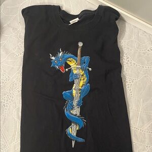 Gildan Black T-Shirt with Blue Graphic